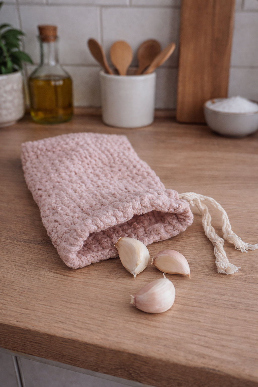 Waffle Drawstring Pouch