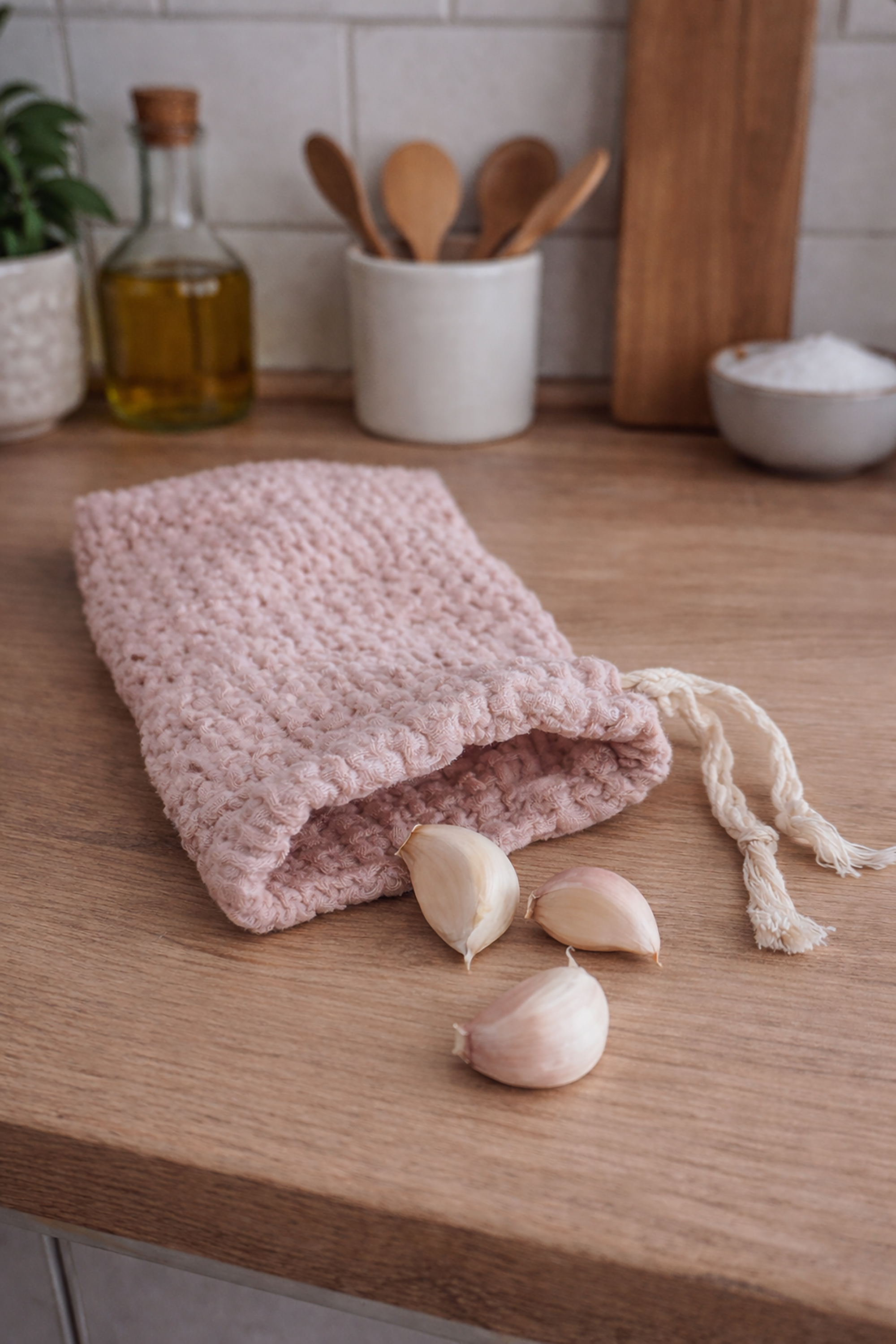 Waffle Drawstring Pouch