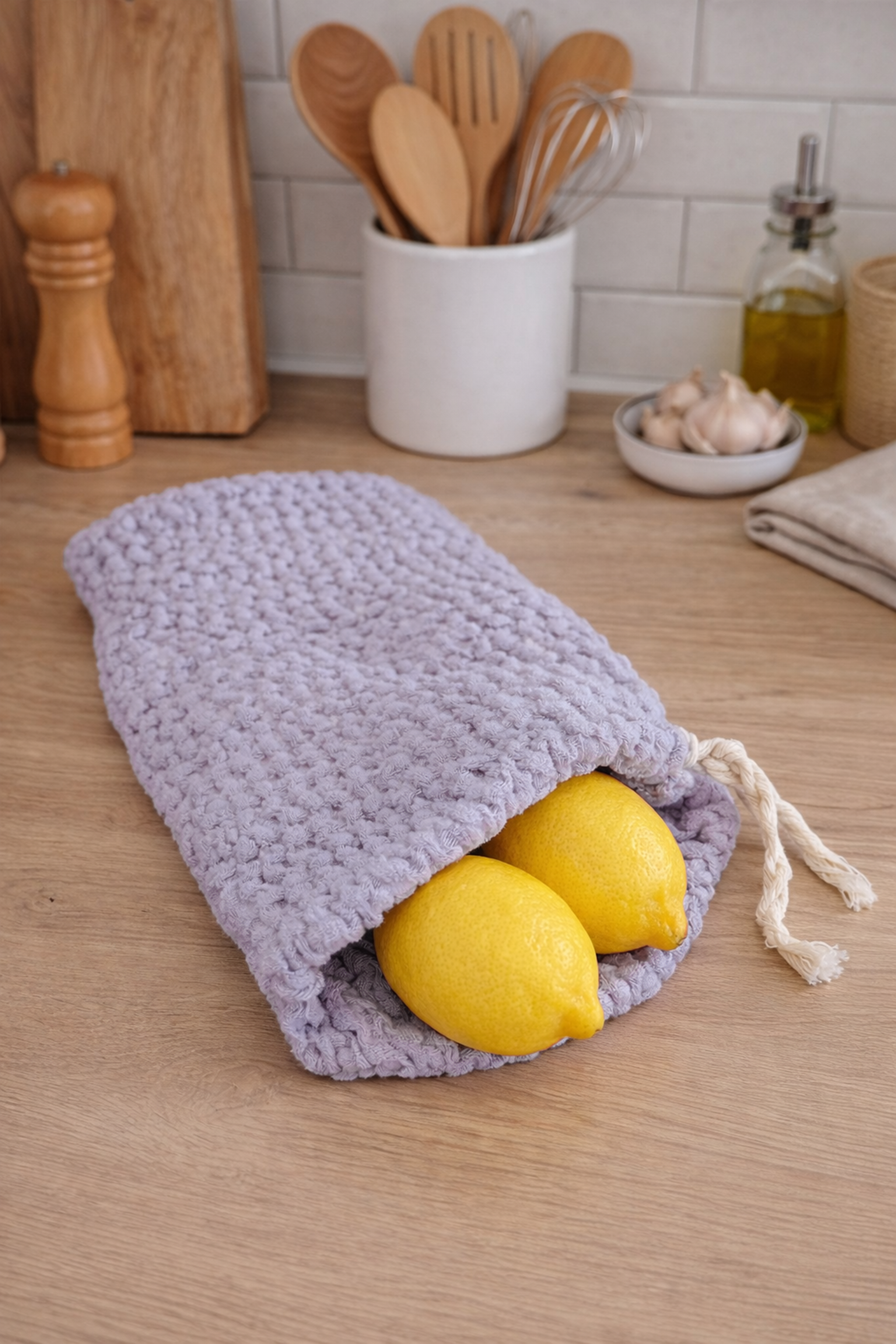 Waffle Drawstring Pouch