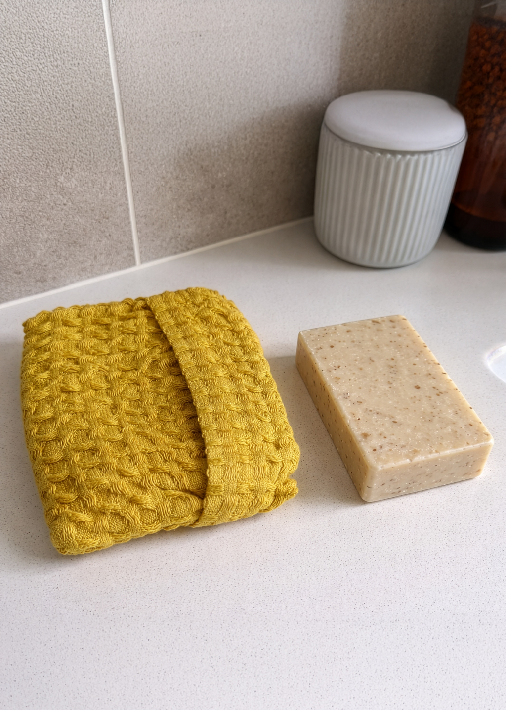 Waffle Linen Soap Pouch