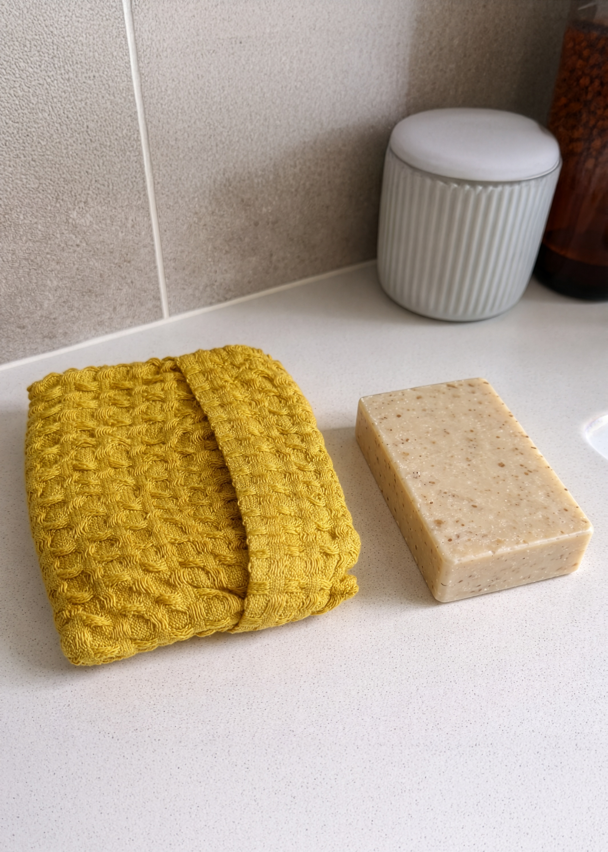 Waffle Linen Soap Pouch